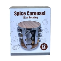 Комплект за подправки с бамбукова стойка - 12бр.