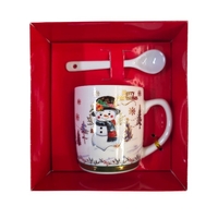 Коледна чаша с дръжка и лъжица в кутия 210мл. ZH272B