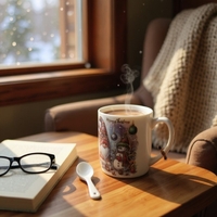 Коледна чаша с дръжка и лъжица в кутия 210мл. ZH270B