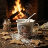 Коледна чаша с капак и лъжица 350мл. Q-39B