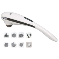 Ръчен масажор Oliver Voltz OV56520A, 12W, 4 режима на работа и 5 нива на интензивност, 5 глави, Бял