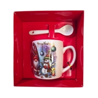 Коледна чаша с дръжка и лъжица в кутия 210мл. ZH270B