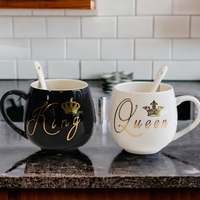Чаши 2бр. с  лъжички Queen ang King