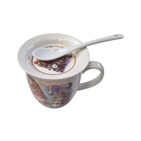 Коледна чаша с капак и лъжица 350мл. Q-32B