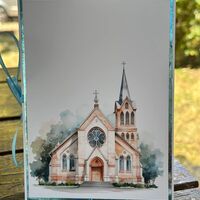 Луксозна кръщелна картичка с 3D анимация и джоб за пари