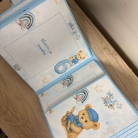 Бебешки персонализиран албум „Моята първа годинка“ - син с мече