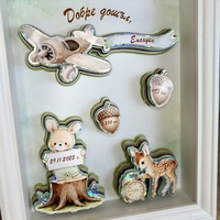 CRAFTONA Рамка визитка за новородено с 3д елементи - зайче