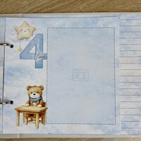 Албум за новородено с ринг механизъм 18х18 см., 12 листа - сини мечета