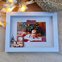 CRAFTONA Коледна рамка за снимка с 3D елементи – мече Милен