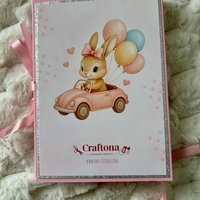 CRAFTONA Мини албум с фото карти - розово зайче
