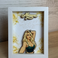 CRAFTONA Рамка със снимка и златни рози - подарък за 8 март