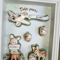 CRAFTONA Рамка визитка за новородено с 3д елементи - зайче