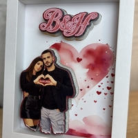 CRAFTONA Рамка с 3д елементи - сърца и ваша снимка