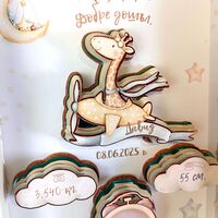 Бебешка рамка визитка  – Жираф
