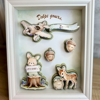 CRAFTONA Рамка визитка за новородено с 3д елементи - зайче