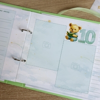 Албум за новородено с ринг механизъм 22х22 см., 12 листа - зелен Pooh