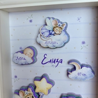 CRAFTONA Рамка визитка за новородено с 3д елементи - мишлета