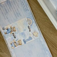 Албум за новородено с ринг механизъм 18х18 см., 12 листа - сини мечета