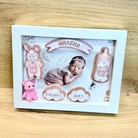 Малка MDF рамка визитка с 3D декорация