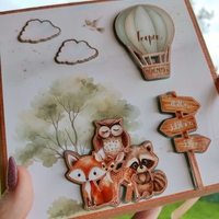 Бебешки албум за спомени „Горски животни“ – персонализиран