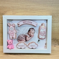 Малка MDF рамка визитка с 3D декорация