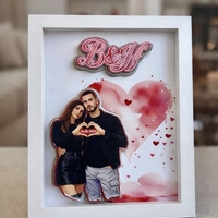 CRAFTONA Рамка с 3д елементи - сърца и ваша снимка