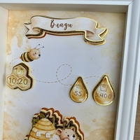 Рамка визитка за новородено - медена пчеличка