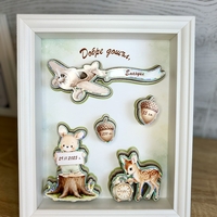 CRAFTONA Рамка визитка за новородено с 3д елементи - зайче