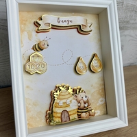 Рамка визитка за новородено - медена пчеличка