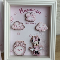 Рамка визитка за новородено - Мини Маус