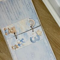 Албум за новородено с ринг механизъм 18х18 см., 12 листа - сини мечета