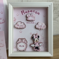 Рамка визитка за новородено - Мини Маус