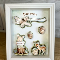 CRAFTONA Рамка визитка за новородено с 3д елементи - зайче