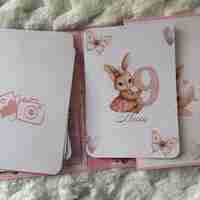 CRAFTONA Мини албум с фото карти - розово зайче