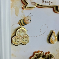 Рамка визитка за новородено - медена пчеличка