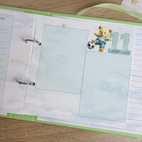 Албум за новородено с ринг механизъм 22х22 см., 12 листа - зелен Pooh