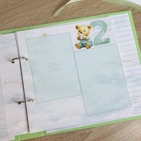 Албум за новородено с ринг механизъм 22х22 см., 12 листа - зелен Pooh