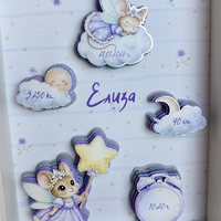 CRAFTONA Рамка визитка за новородено с 3д елементи - мишлета