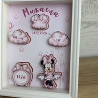 Рамка визитка за новородено - Мини Маус