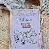 Мини албум визитка с карти „Животни в розово“
