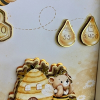 Рамка визитка за новородено - медена пчеличка