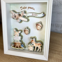CRAFTONA Рамка визитка за новородено с 3д елементи - зайче