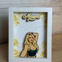 CRAFTONA Рамка със снимка и златни рози - подарък за 8 март