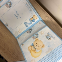 Бебешки персонализиран албум „Моята първа годинка“ - син с мече