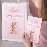 CRAFTONA Рамка визитка за новородено с 3д елементи - Зайче в розово