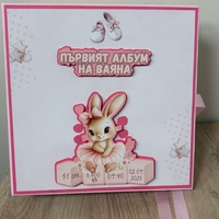 Албум-дневник 22 х 22 см. със зайчета