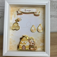 Рамка визитка за новородено - медена пчеличка