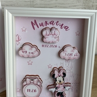 Рамка визитка за новородено - Мини Маус