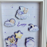 CRAFTONA Рамка визитка за новородено с 3д елементи - мишлета