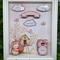 CRAFTONA Рамка визитка за новородено с 3д елементи – сладко мече